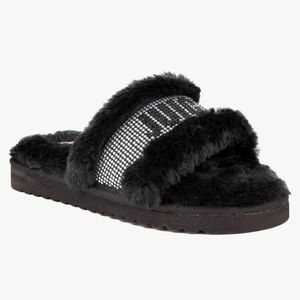 💕NWT JUICY COUTURE Black Rhinestone Slide Slippers SZ 9.5-10.5💕
